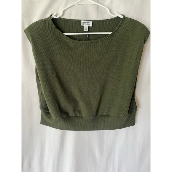 The Drop Women's Green Padded Shoulder Crop Top by @lucywhims Casual XXL Pull On - Picture 1 of 8